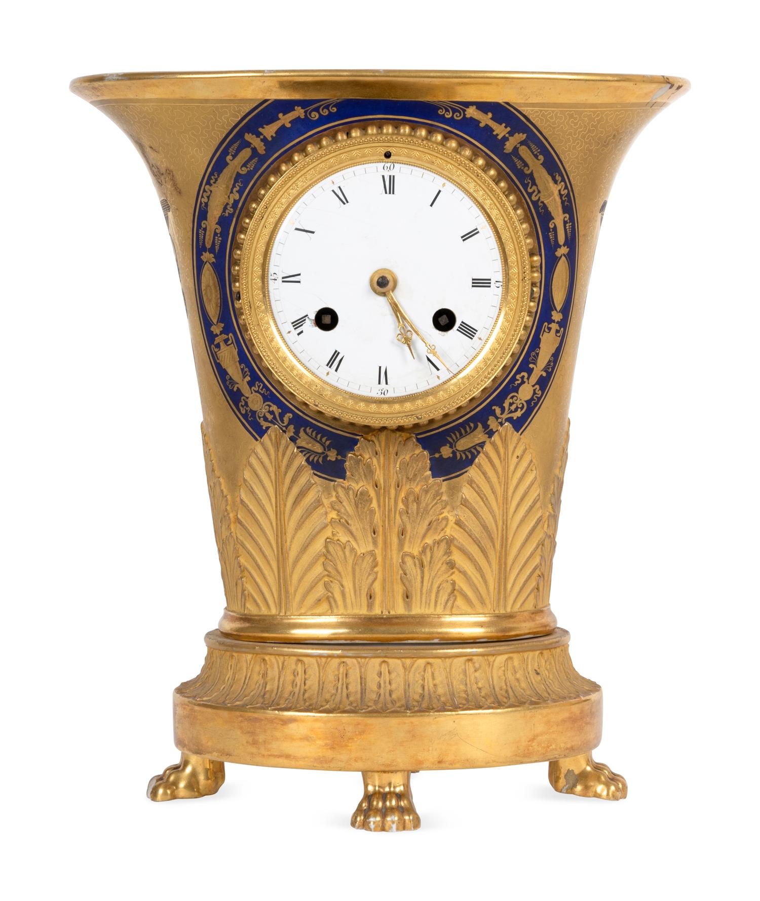 A Sevres-Style Porcelain Vase-Form Clock