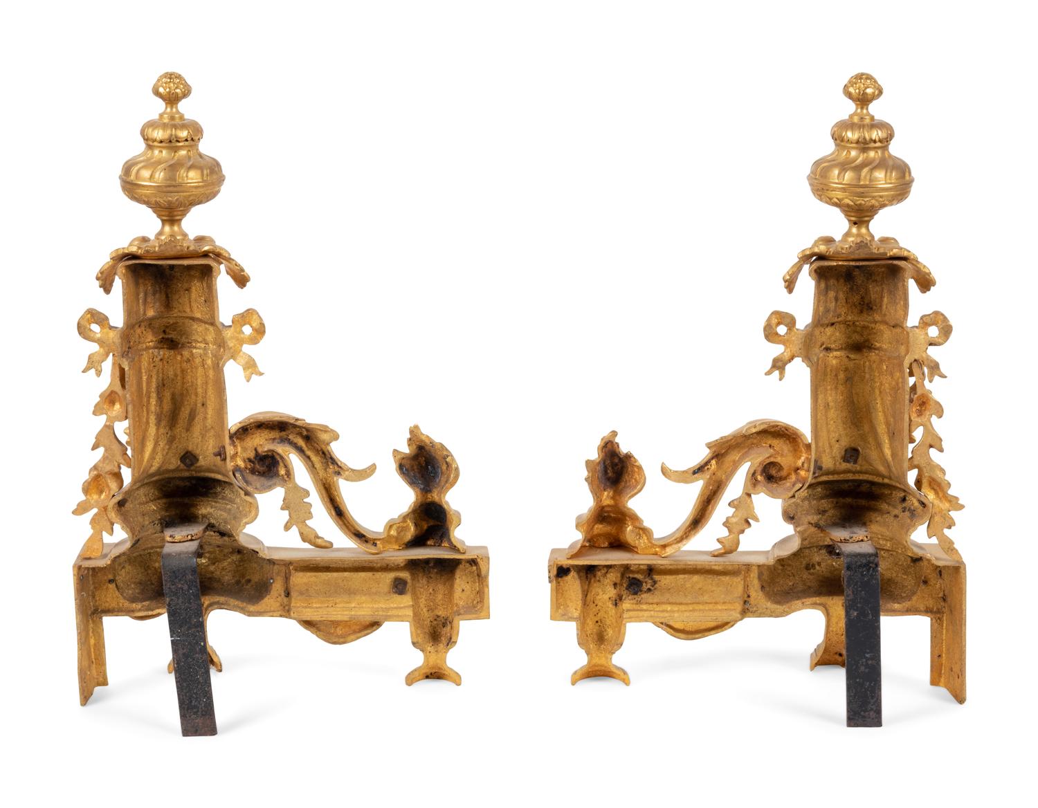 A Napoleon III Style Gilt Bronze Fireplace Suite