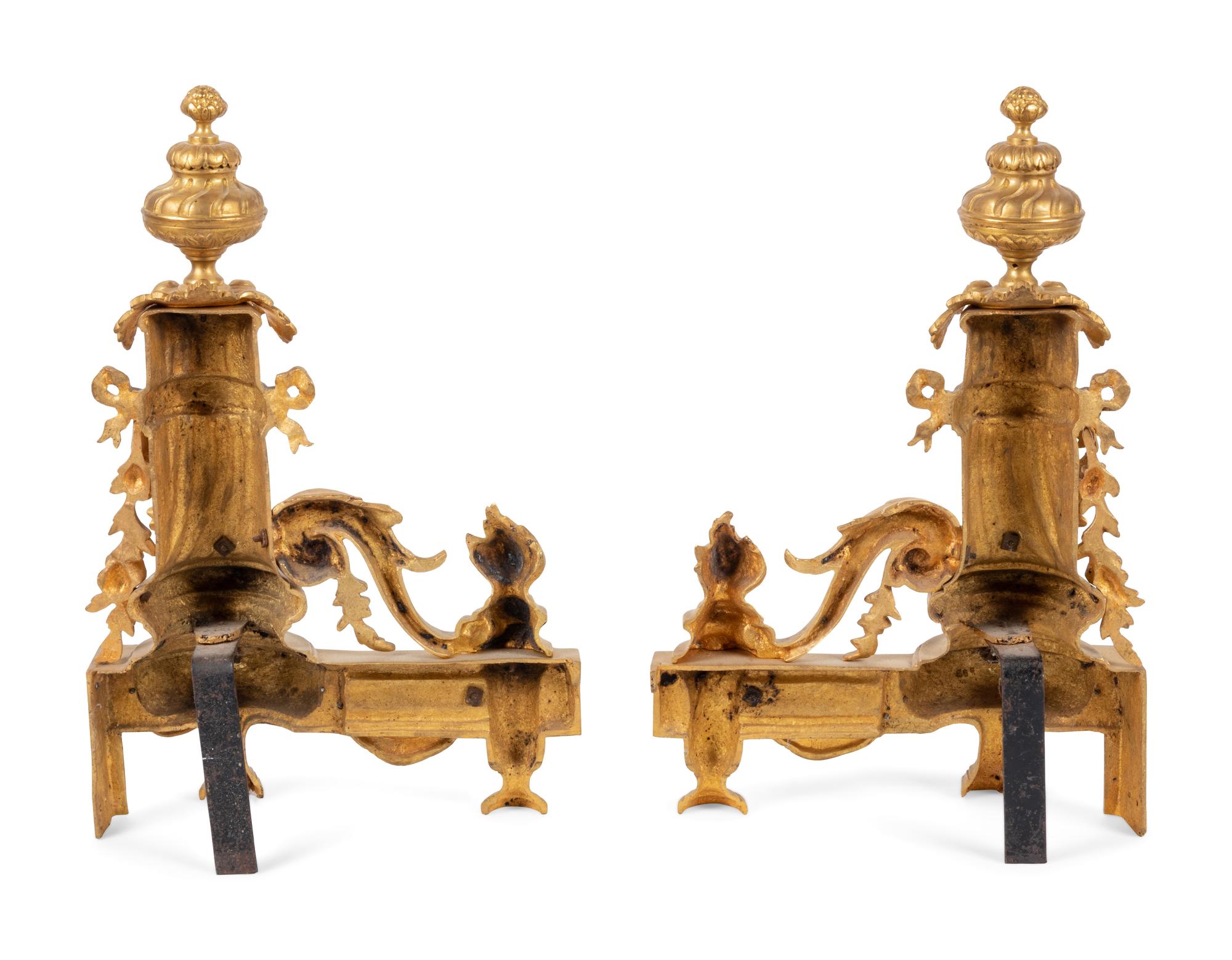 A Napoleon III Style Gilt Bronze Fireplace Suite