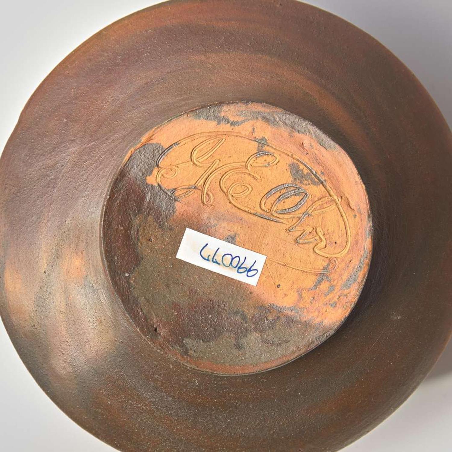 George Ohr (American, 1857-1918) Squat Marbled Bisque Vase, Biloxi, Mississippi, USA, circa 1898-1910