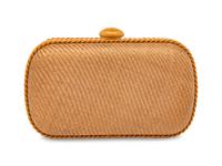 BOTTEGA VENETA, GOLD STRAW CLUTCH