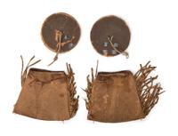 Sioux Quilled Hide Cuffs and Parade Rosettes