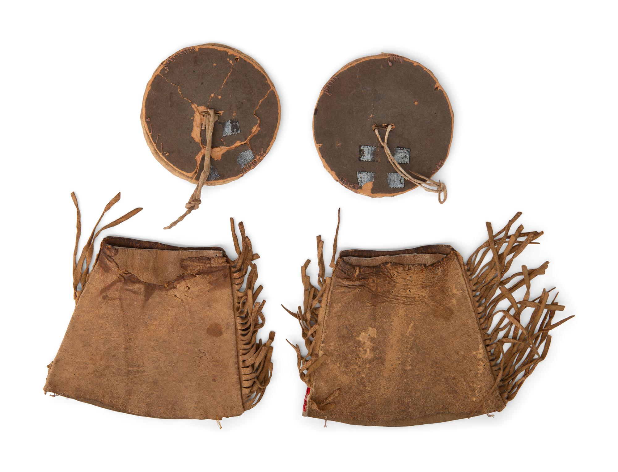 Sioux Quilled Hide Cuffs and Parade Rosettes