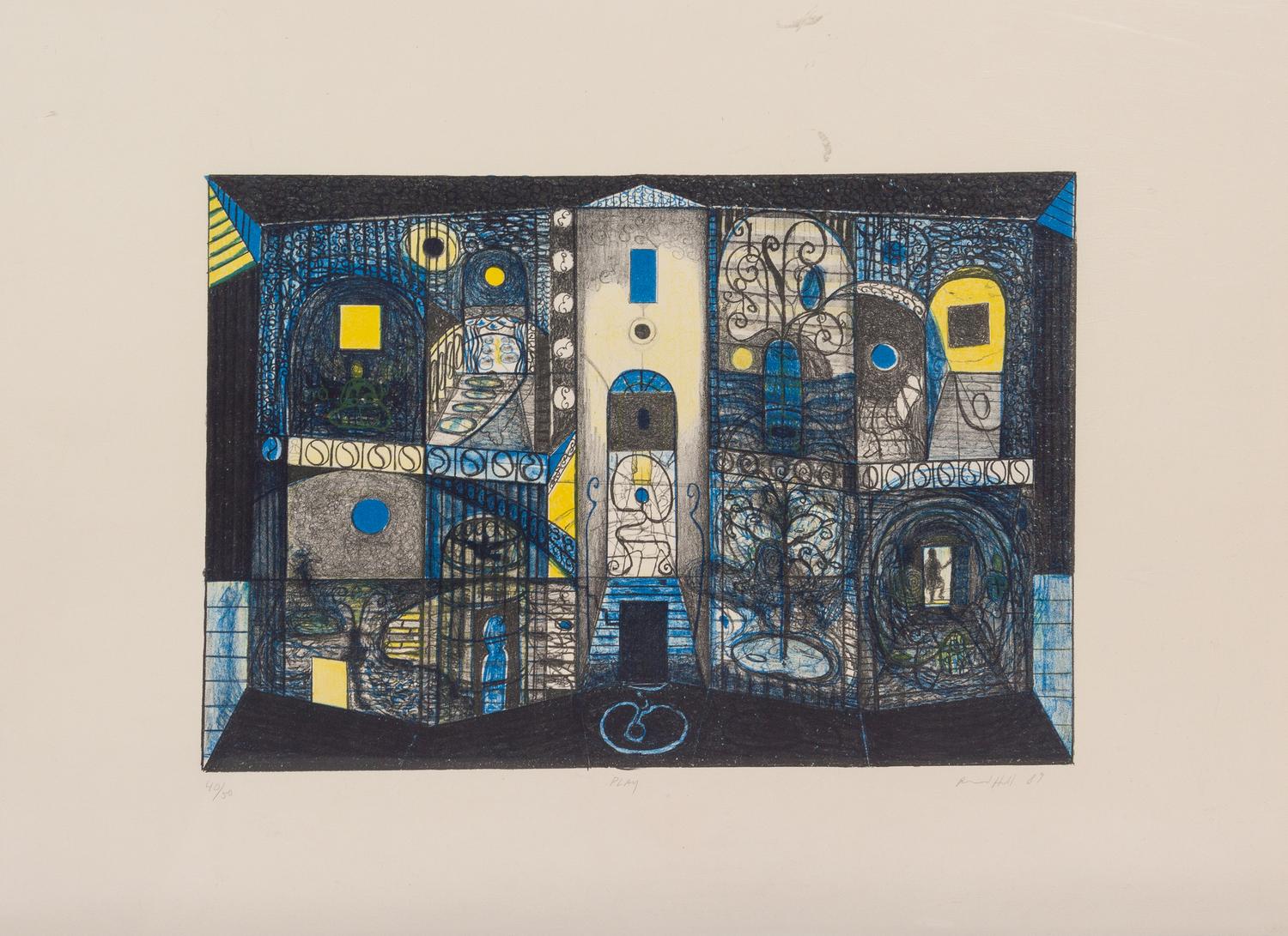 Roger Brown, (American, b. 1955), One Share Art Stock, 1989 (together with Play, 1989 by Richard Hull (American, b. 1955)