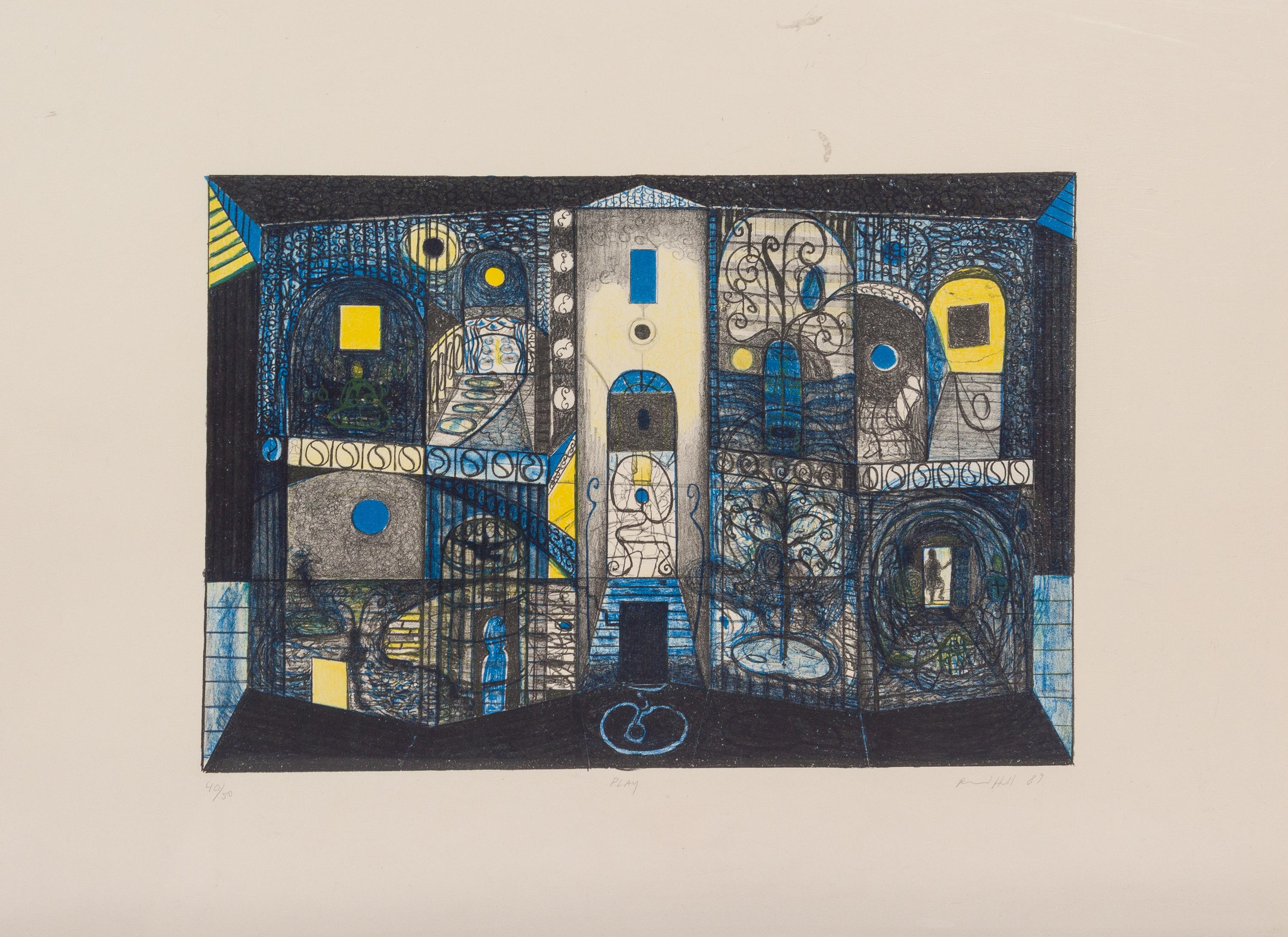 Roger Brown, (American, b. 1955), One Share Art Stock, 1989 (together with Play, 1989 by Richard Hull (American, b. 1955)