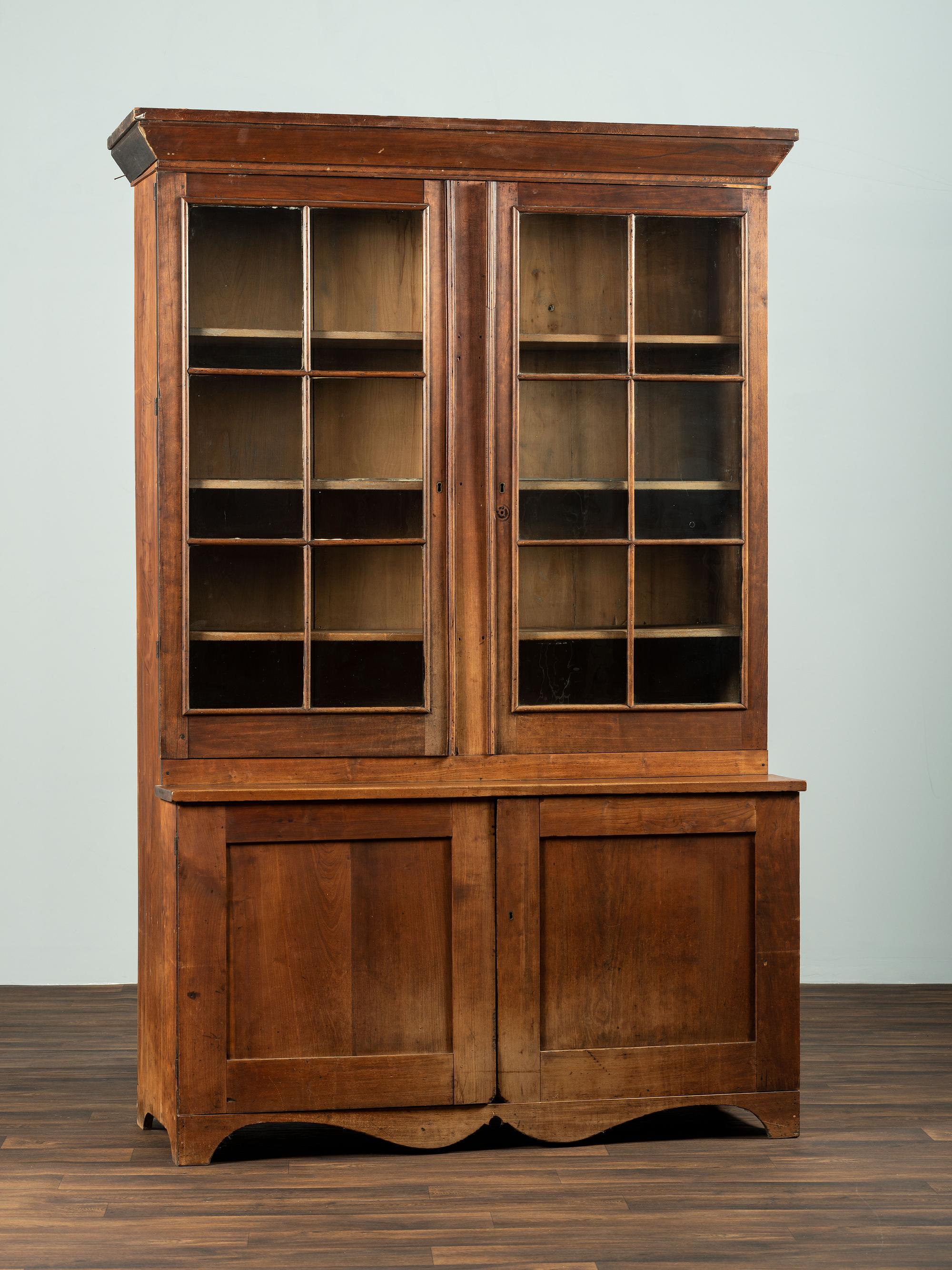 A Federal Cherrywood Step-Back Cupboard