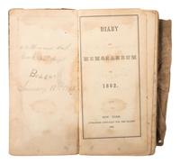 [CIVIL WAR]. Small archive associated with Private Elijah N. Howard, Co. I, 42nd Pennsylvania Infantry, the "Bucktails," incl. 1862 diary and CDV.