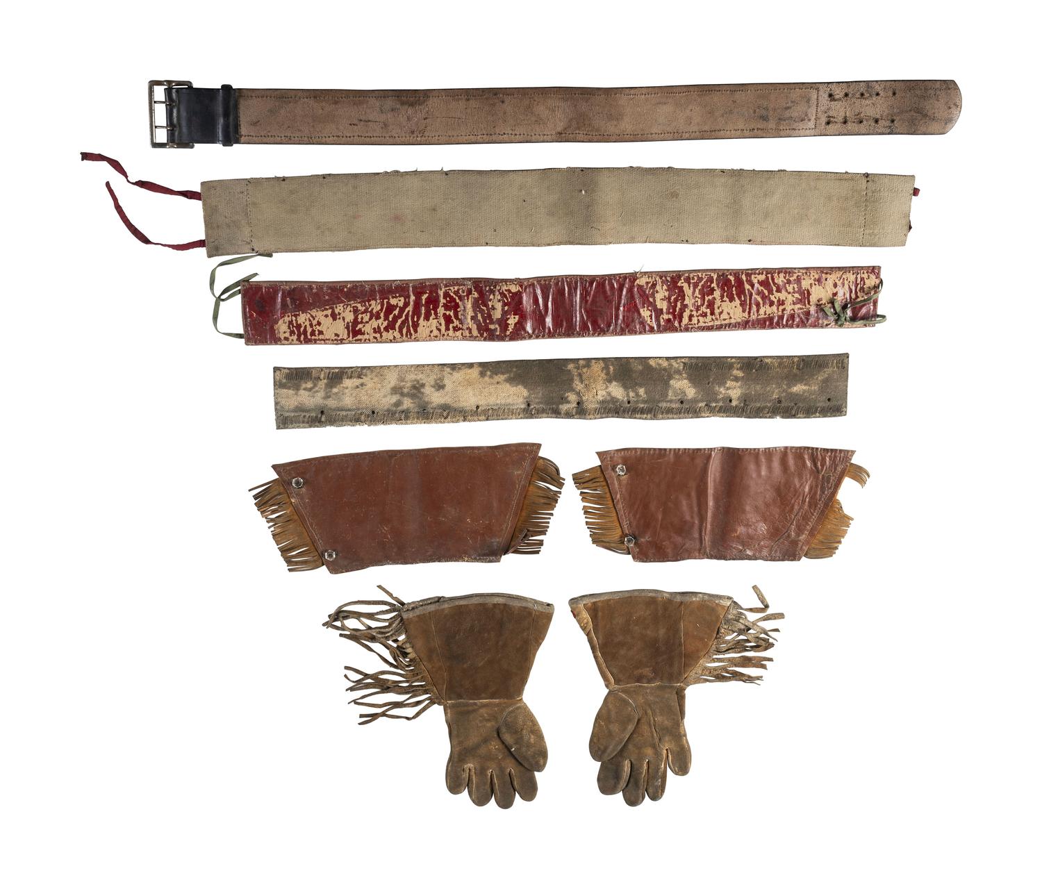 Collection of Plateau Belts, Gauntlets, and Armbands