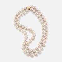 A South Sea cultured pearl and gold necklace