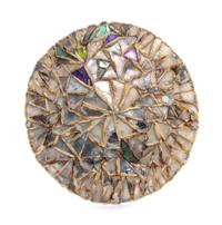 A French Talosel Resin and Glass Mosaic Circular Hanging Wall Plaque, Mid 20th Century — LINE VAUTRIN (1913-1997)