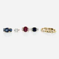 A Collection of Yellow Gold and Gemstone Jewelry