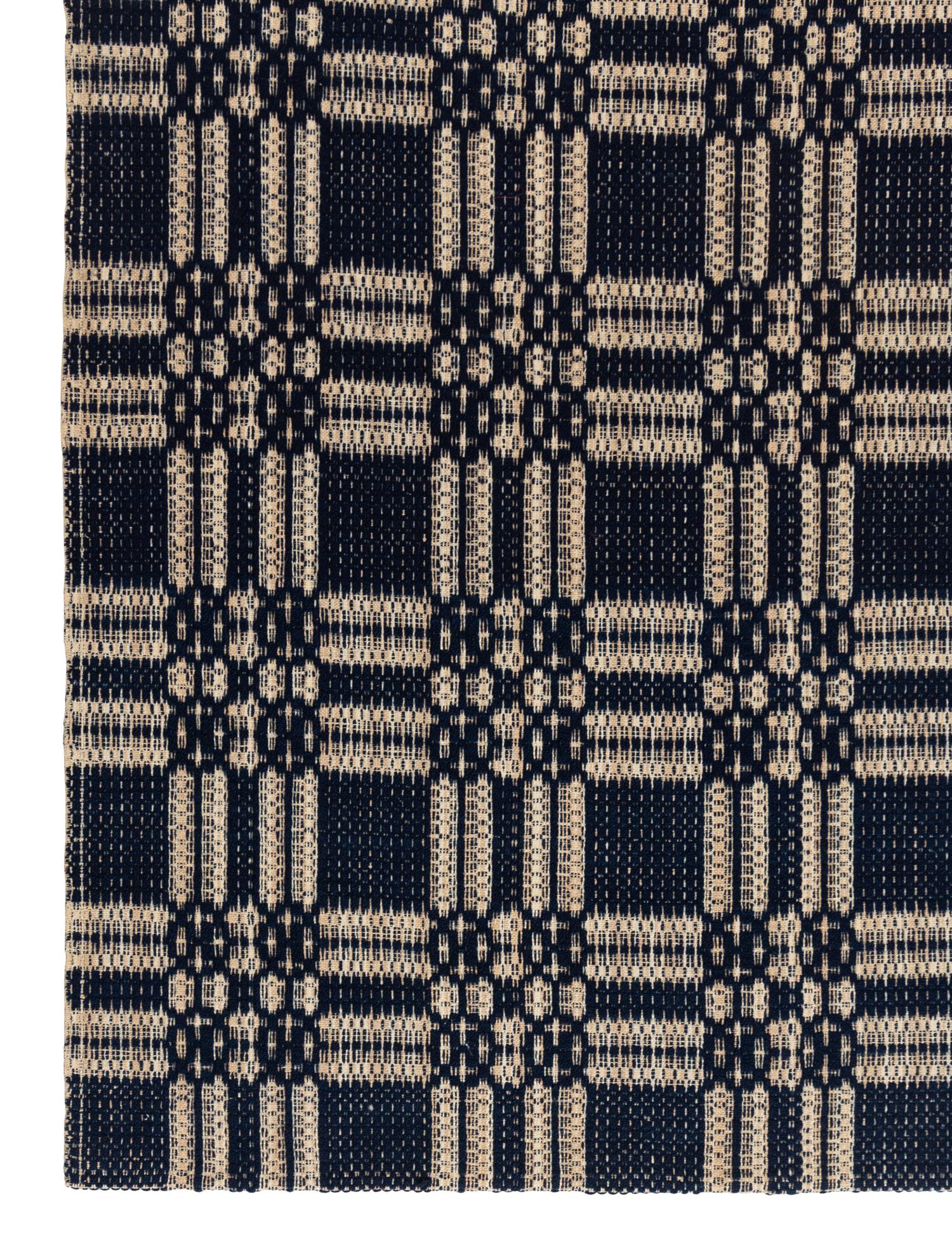 Two Cotton and Linen Jacquard Coverlets