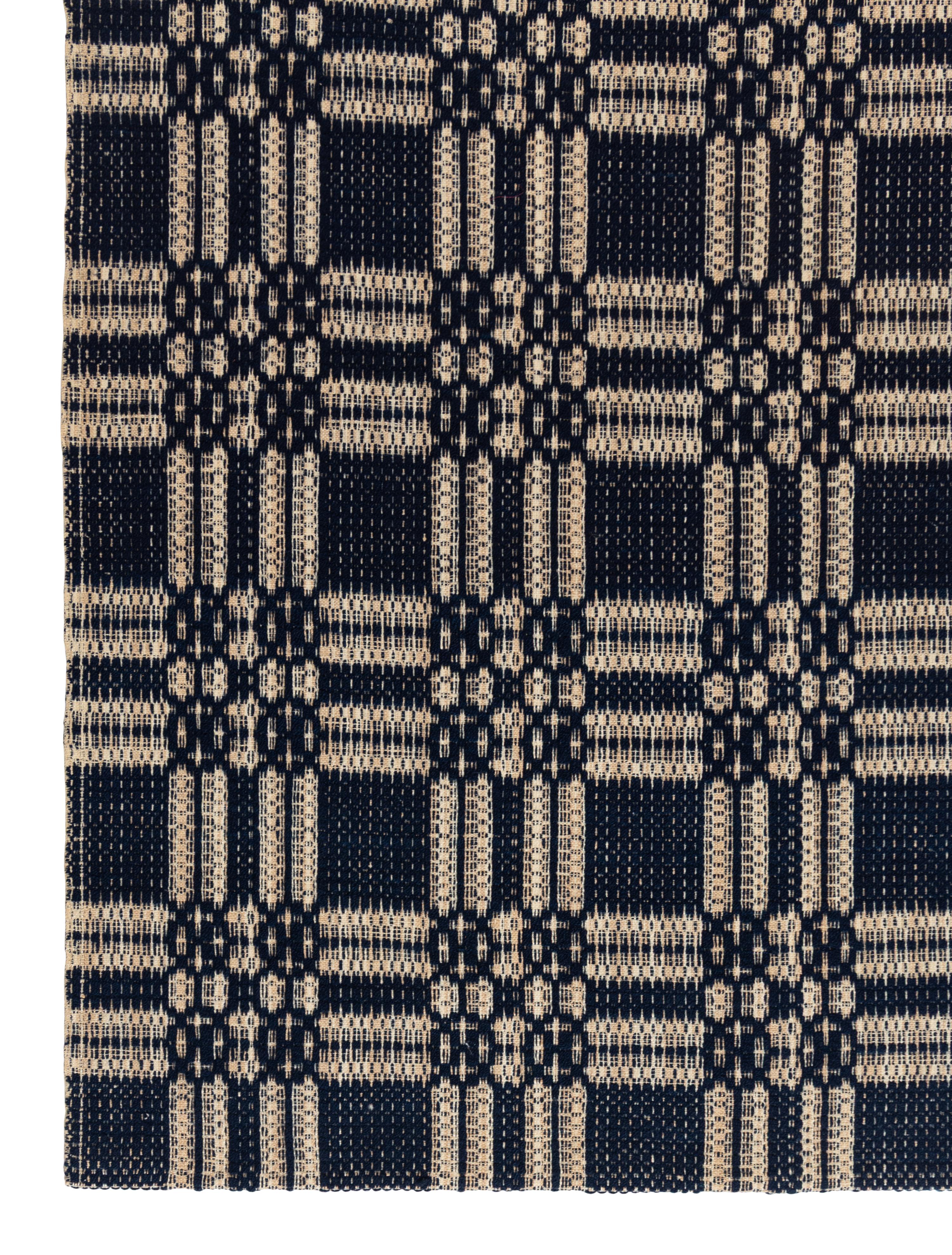 Two Cotton and Linen Jacquard Coverlets