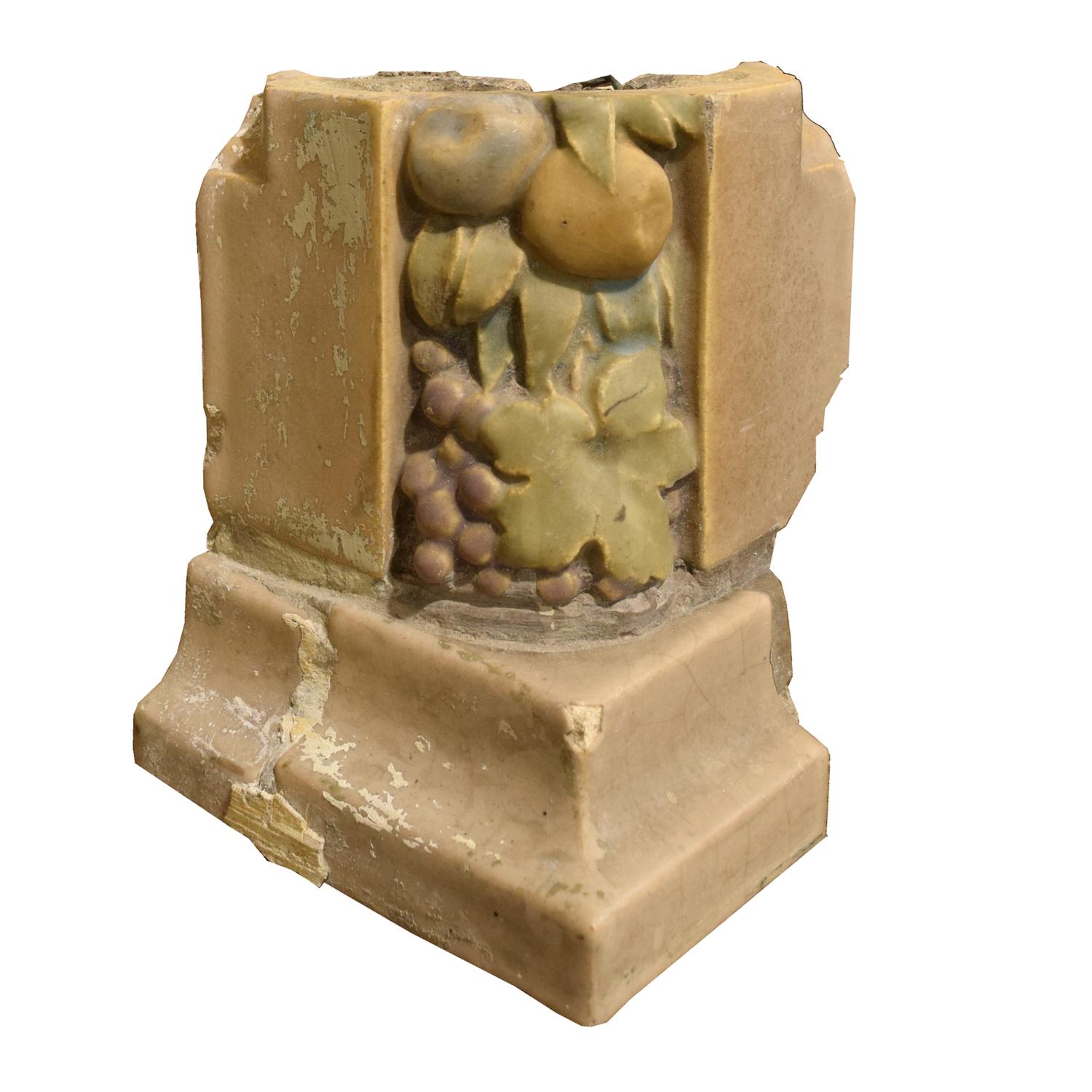A Rookwood Terra Cotta Fragment from the Olmstead Hotel, Cleveland, OH. 8" W x 7" D x 8.5" H — United States, circa 1913