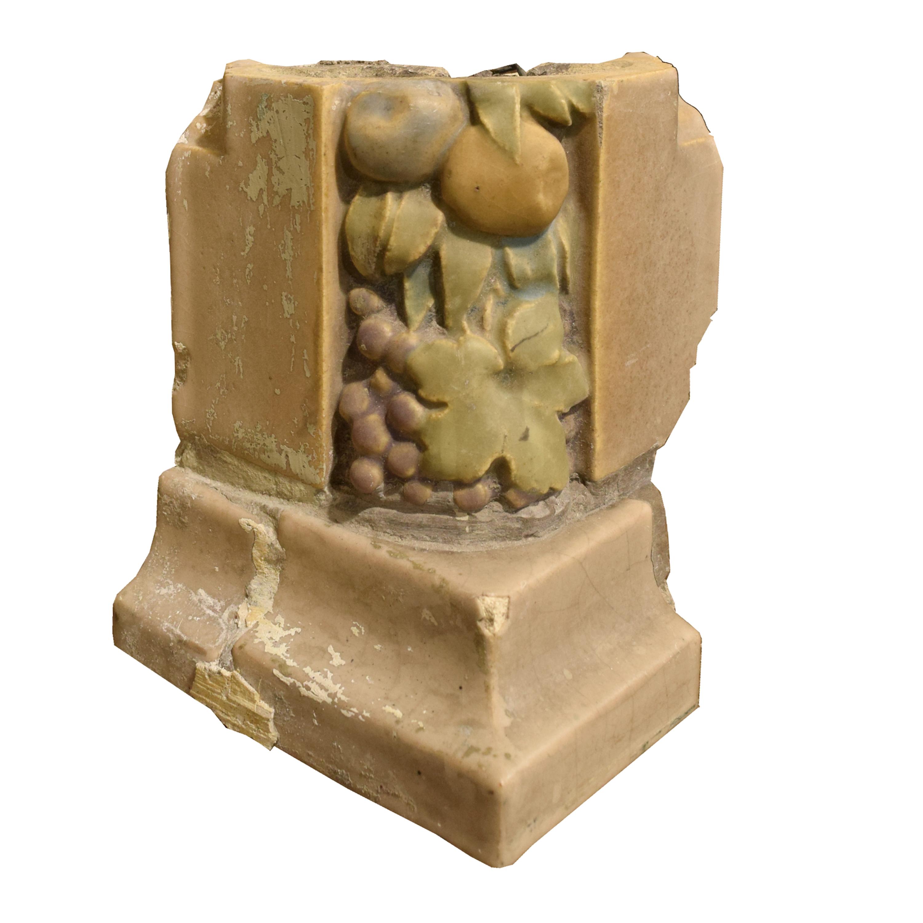 A Rookwood Terra Cotta Fragment from the Olmstead Hotel, Cleveland, OH. 8" W x 7" D x 8.5" H — United States, circa 1913
