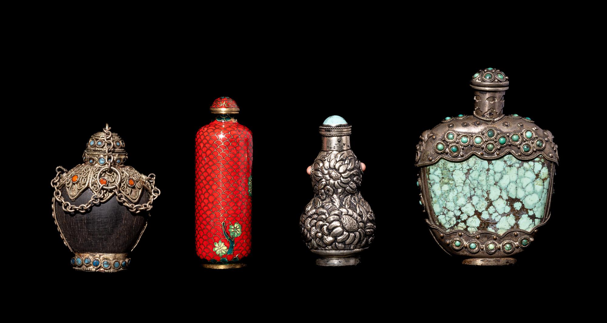 Four Chinese Metal Snuff Bottles