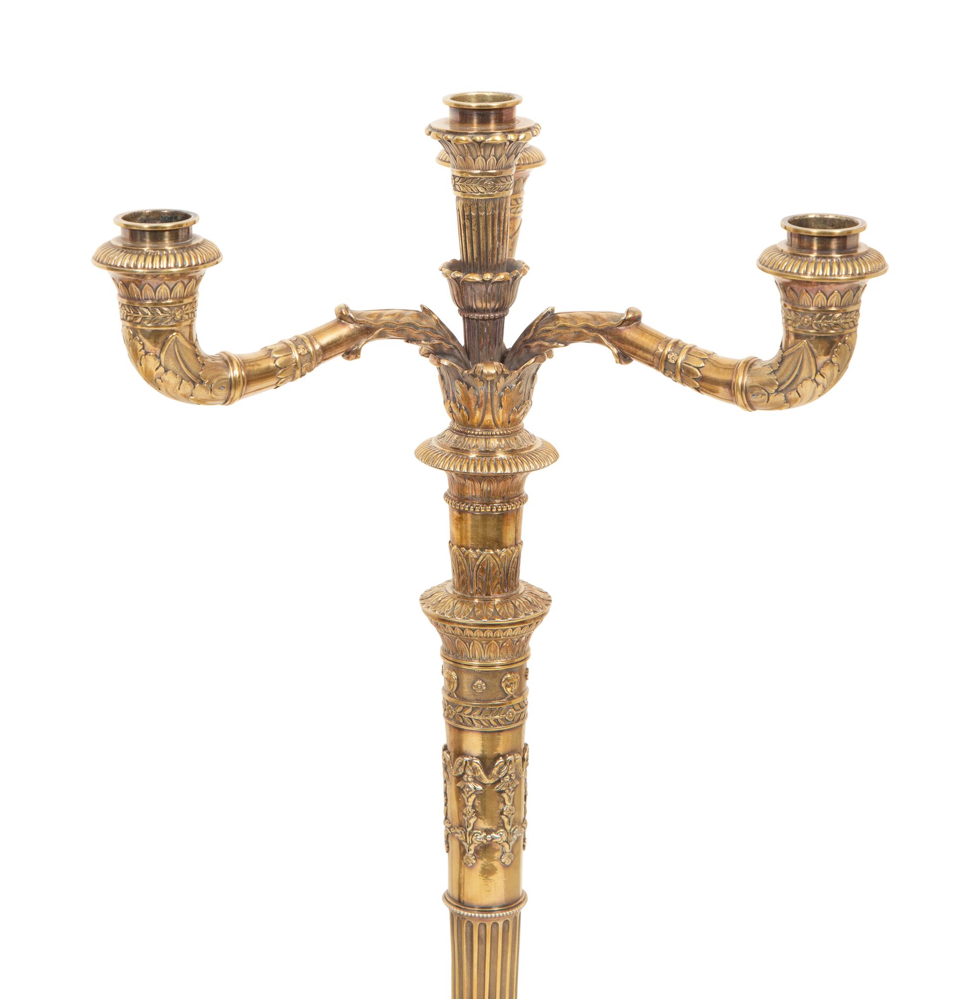 A French Parcel Gilt Silver Three-Piece Table Garniture