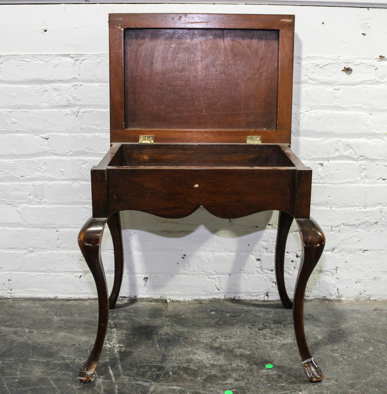 A Georgian Style Mahogany Stool. Height 23 x width 19 x depth 14 inches.