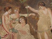 A Continental Needlework and Silk Picture depicting a Mythological Scene (18th/19th century)