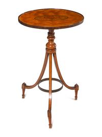 A George III Marquetry and Satinwood Occasional Table