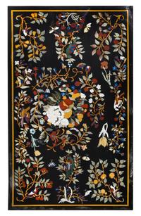 An Italian Pietra Dura Table Top Width 67 1/4 x depth 38 inches.