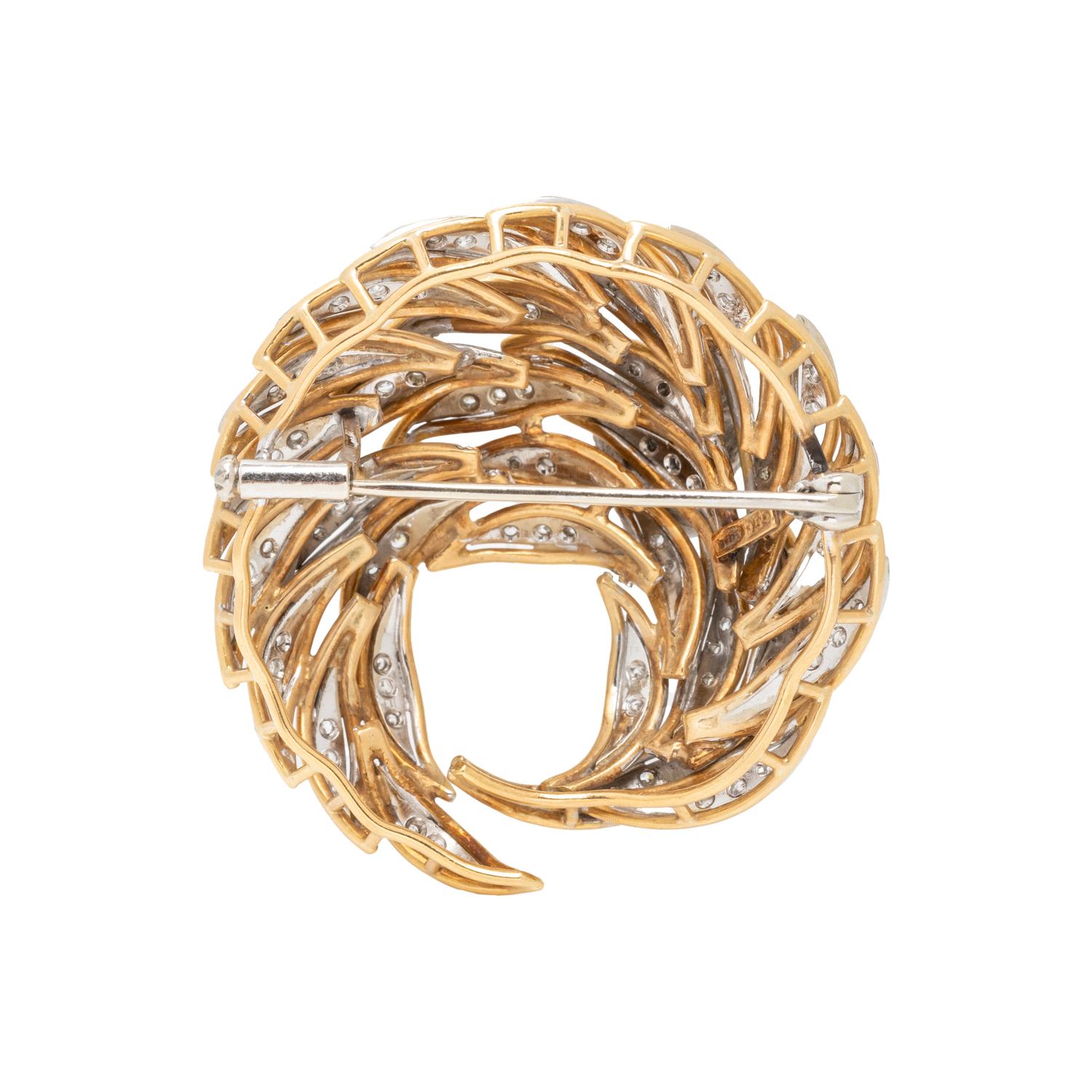 RETRO, BICOLOR GOLD AND DIAMOND JEWELRY SUITE
