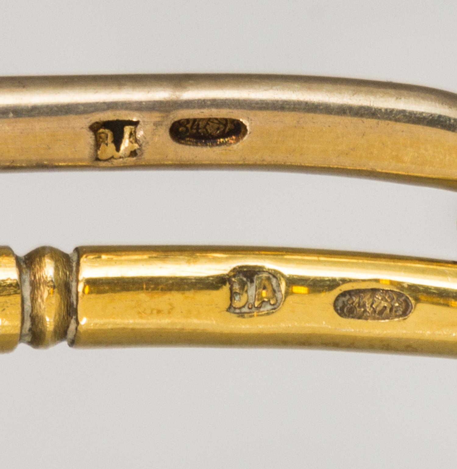 Two Russian Silver-Gilt and Enamel Spoons, Mark likely of Vasiily Agafonov, kokoshnik mark of Ivan Lebedkin, Moscow, late 19th/early 20