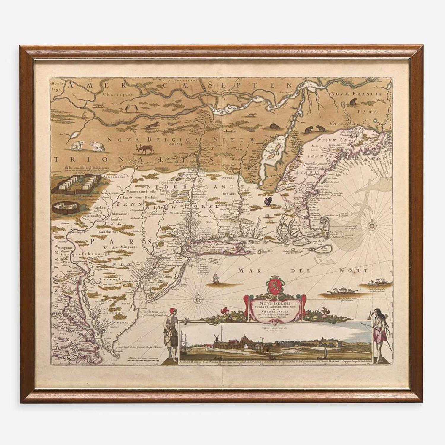 [Americana] [New York] Visscher, Nicolaas Jansz. Novi Belgii Novaeque Angliae nec non Partis Virginiae Tabula...