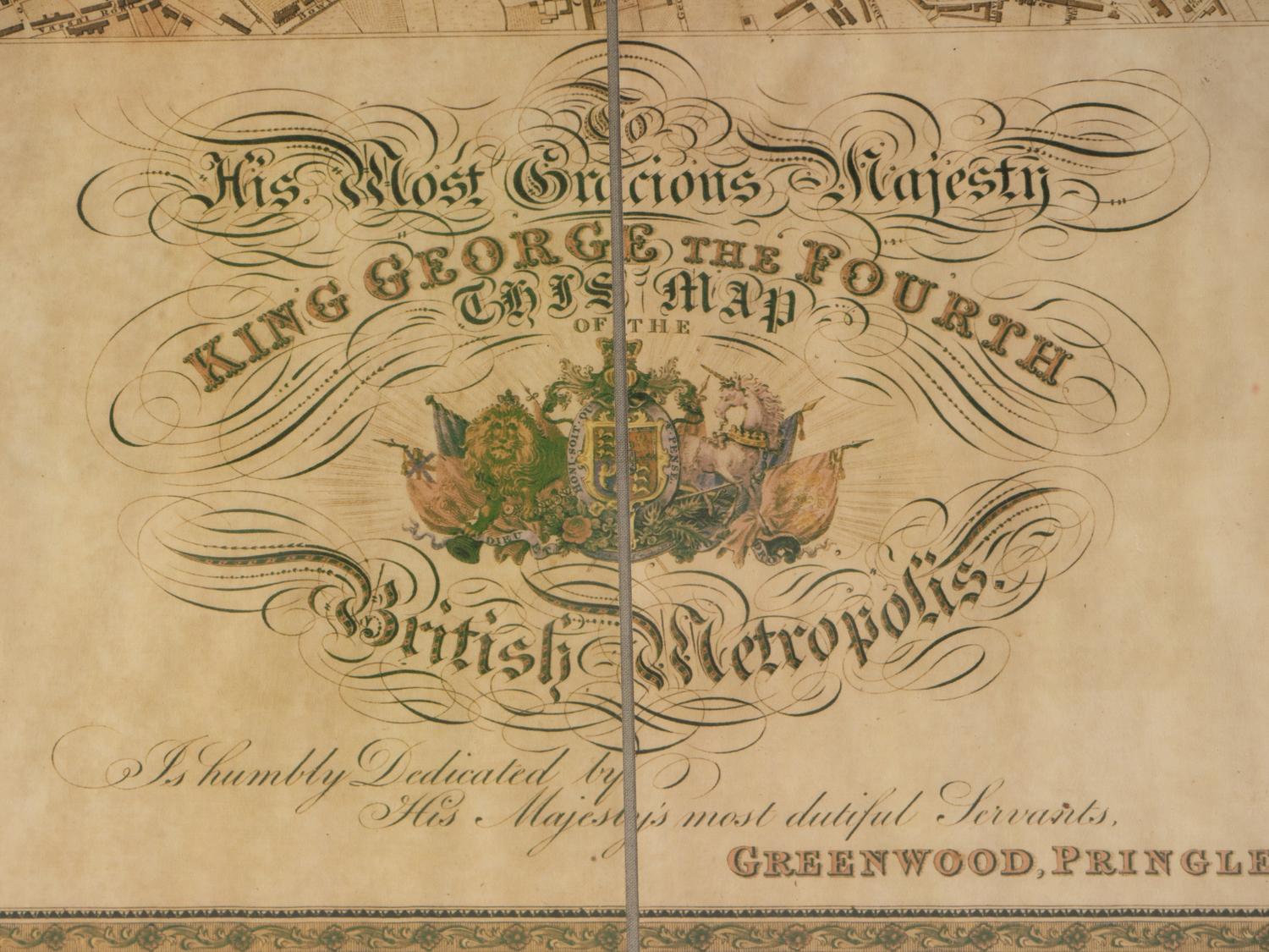 A Framed Greenwood, Pringle and Co. Folding Map, The Metropolis of London