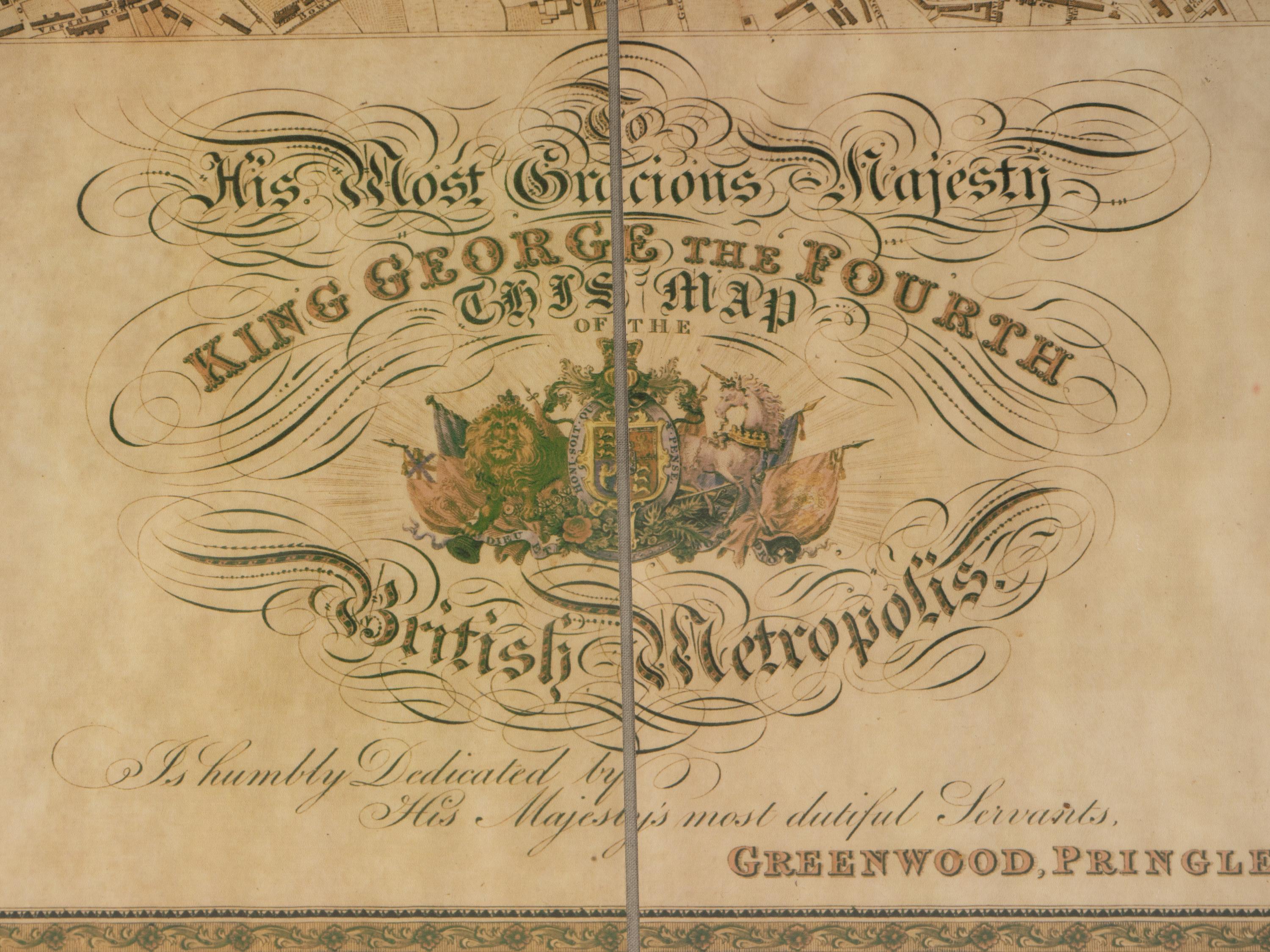 A Framed Greenwood, Pringle and Co. Folding Map, The Metropolis of London