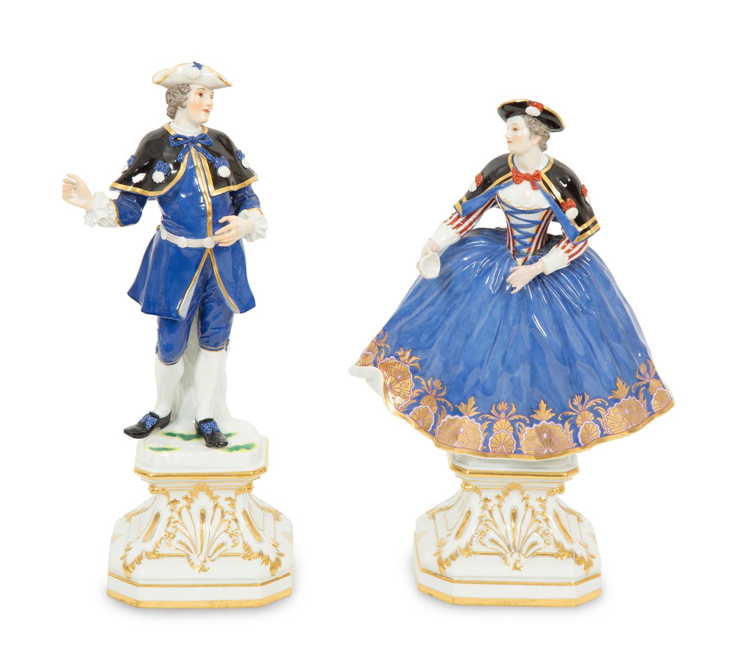 A Group of Six Meissen Porcelain Figures, including Woman with Golden Ball by Walter Schott