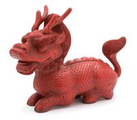 A Chinese Carved Composite Red Lacquer Model of a Dragon Height 9 x width 13 x depth 5 inches. — 20TH CENTURY