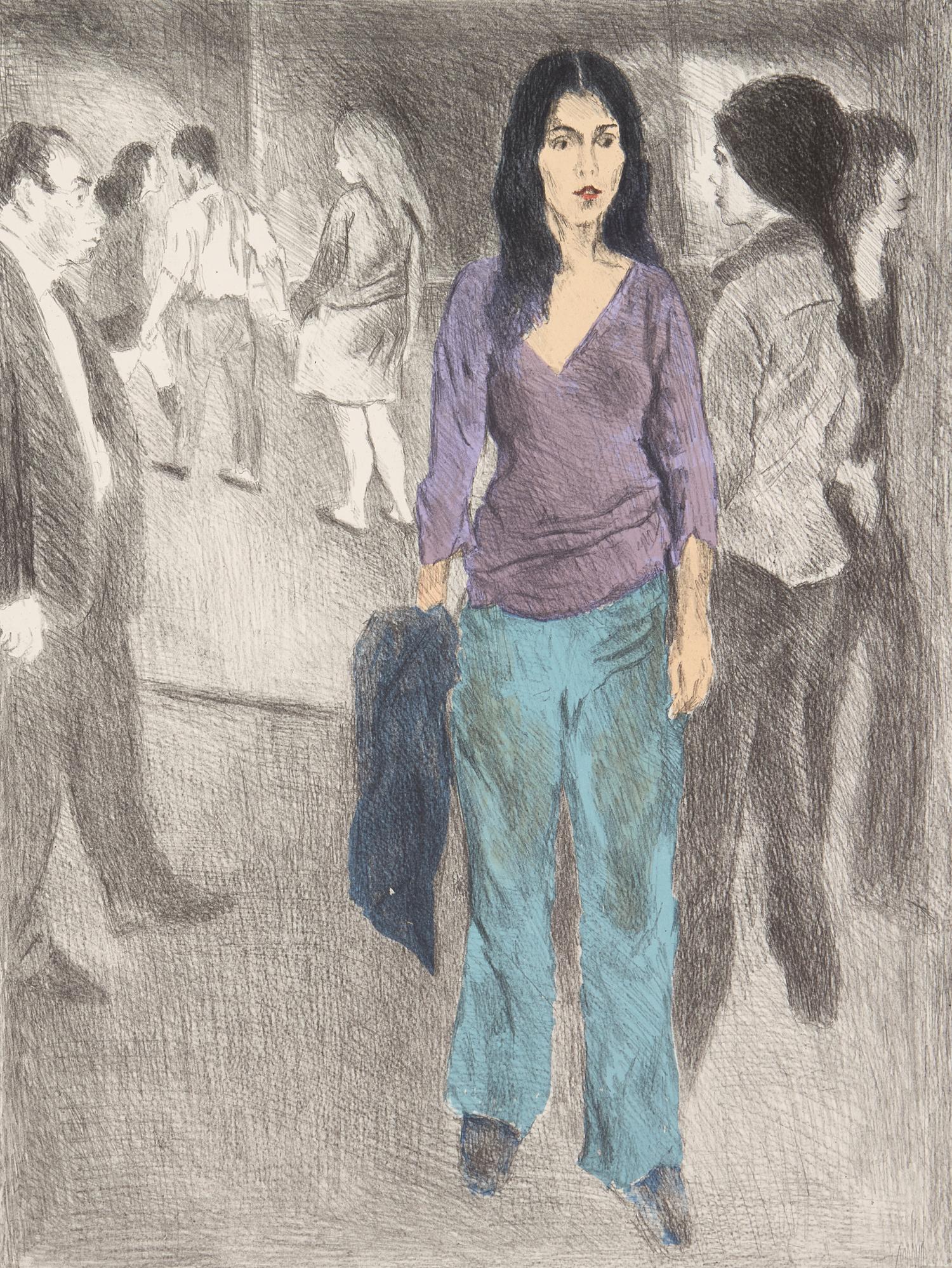 Woman with Black Hair, 1979 and Passing By (Street Scene #3) , ca. 1975 (2 works)
