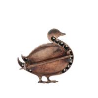 ANTIQUE, BAROQUE PEARL AND DIAMOND DUCK BROOCH