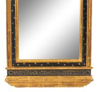 An Italian Gilt and Ebonized Wood Mirror — 20TH CENTURY