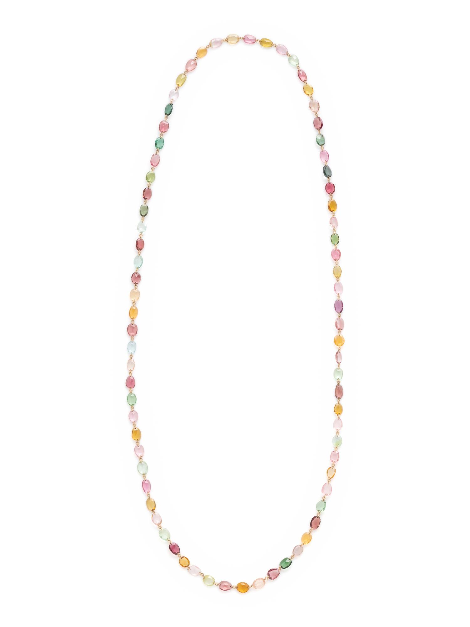 YELLOW GOLD AND TOURMALINE NECKLACE