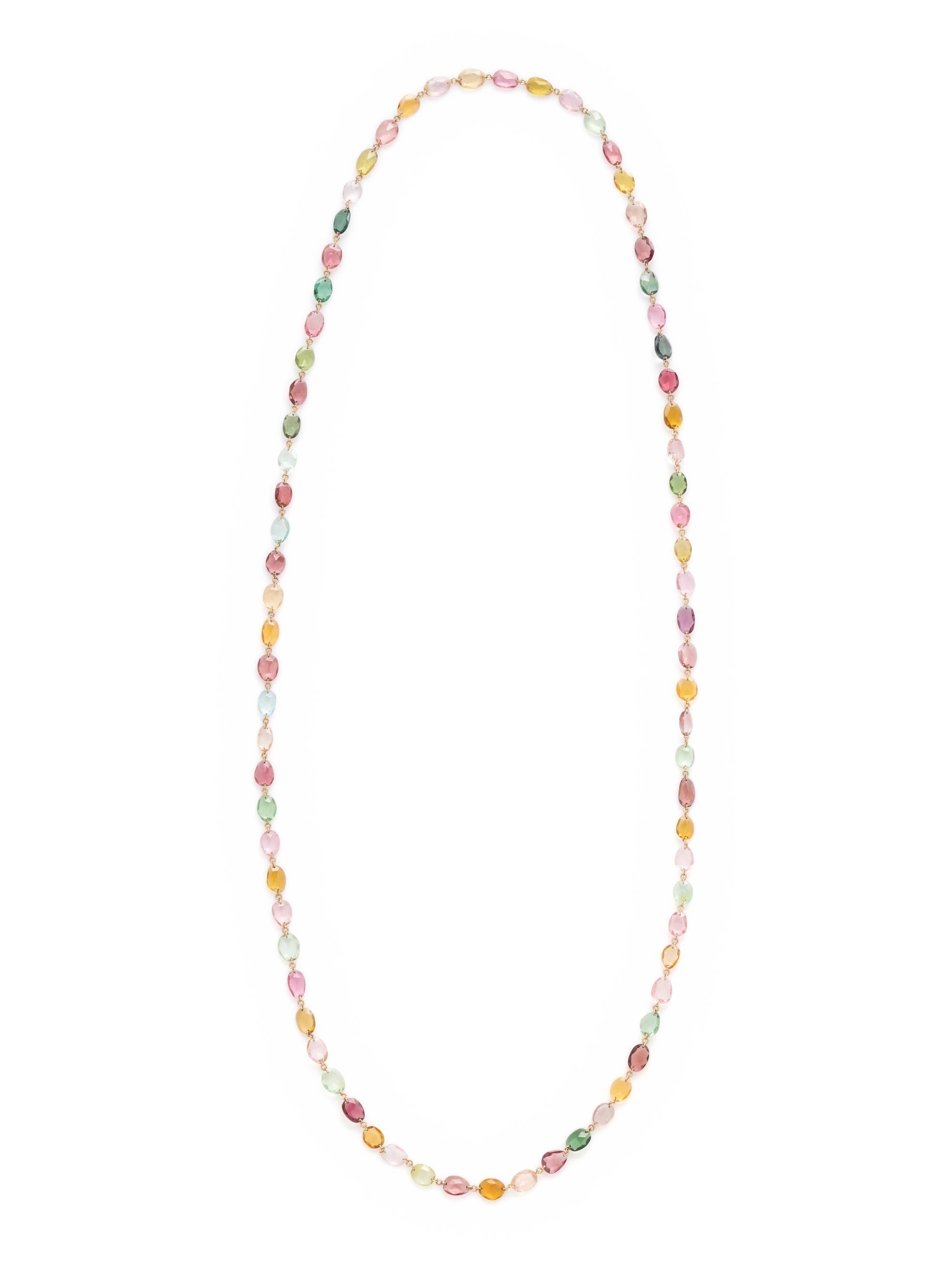 YELLOW GOLD AND TOURMALINE NECKLACE