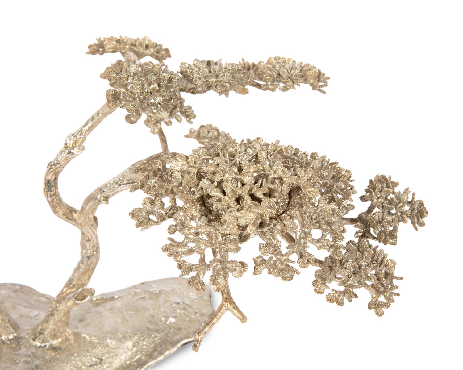 Four Patrick Mavros Silver Acacia Tree Candelabra