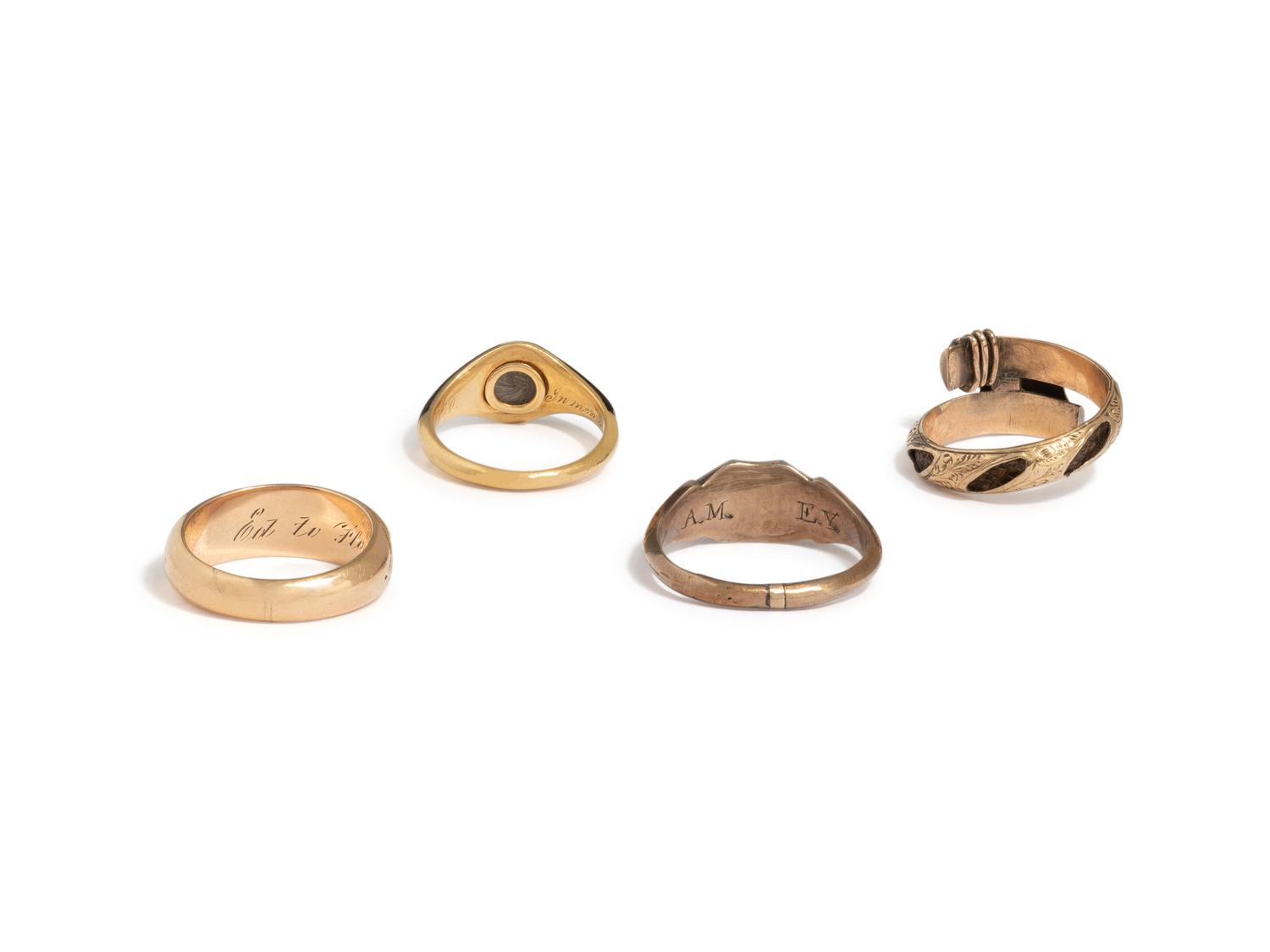 VICTORIAN, COLLECTION OF MOURNING RINGS