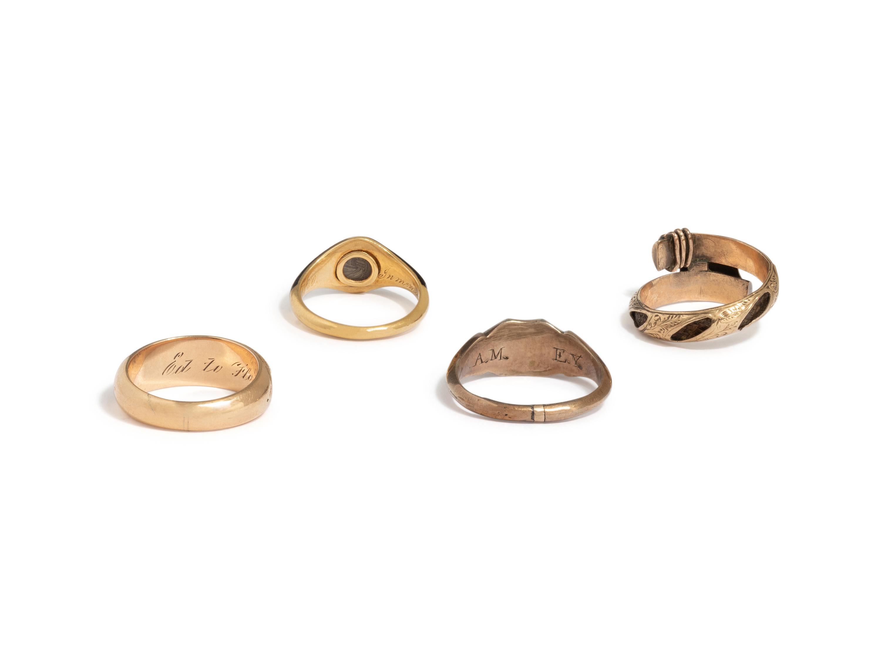 VICTORIAN, COLLECTION OF MOURNING RINGS