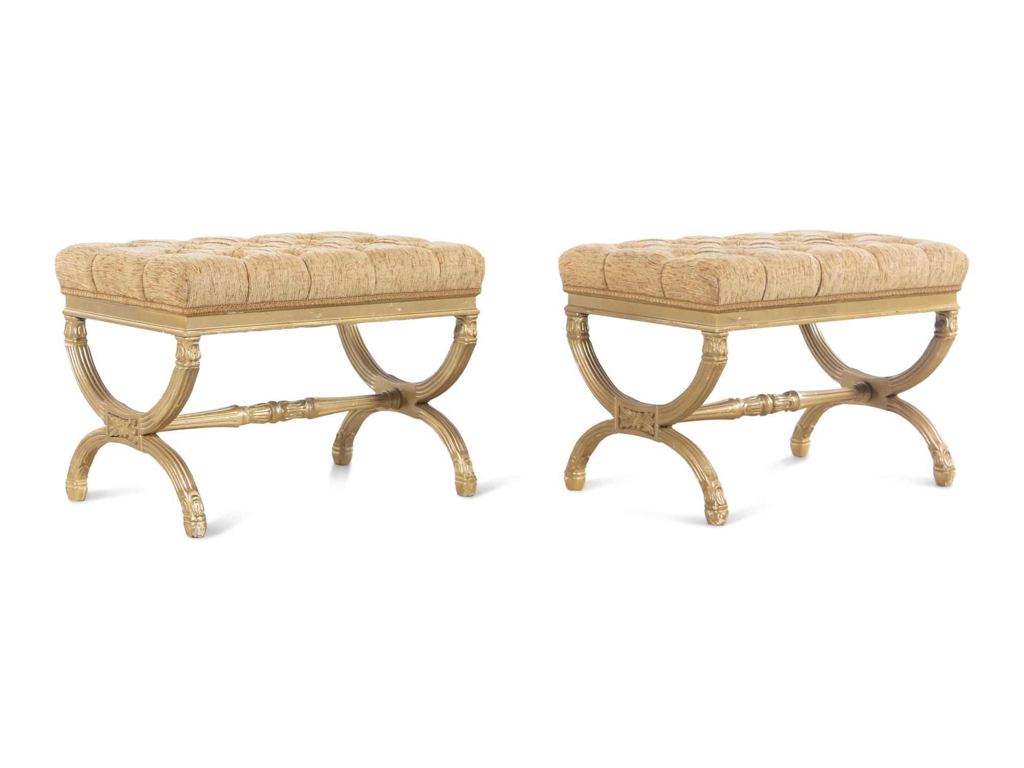 A Pair of Italian Louis XVI Style Painted Window Seats