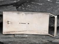 Sterling Silver Inlaid Belt Buckle, with 14K Gold Spacers