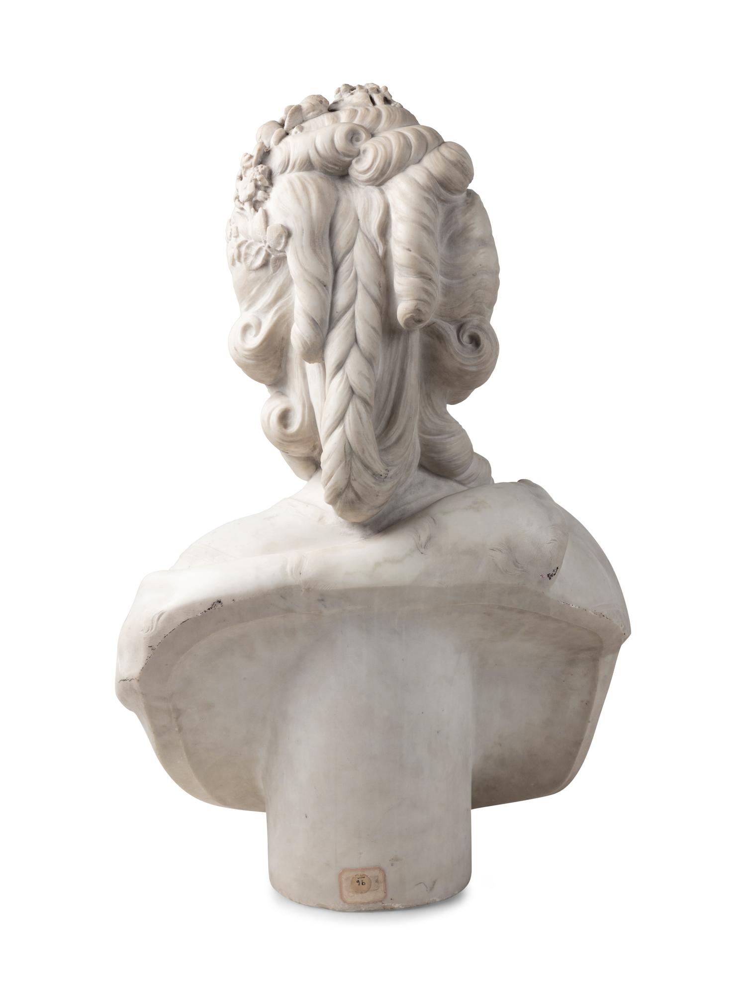 An Italian Carved Marble Bust of Marie Antoinette