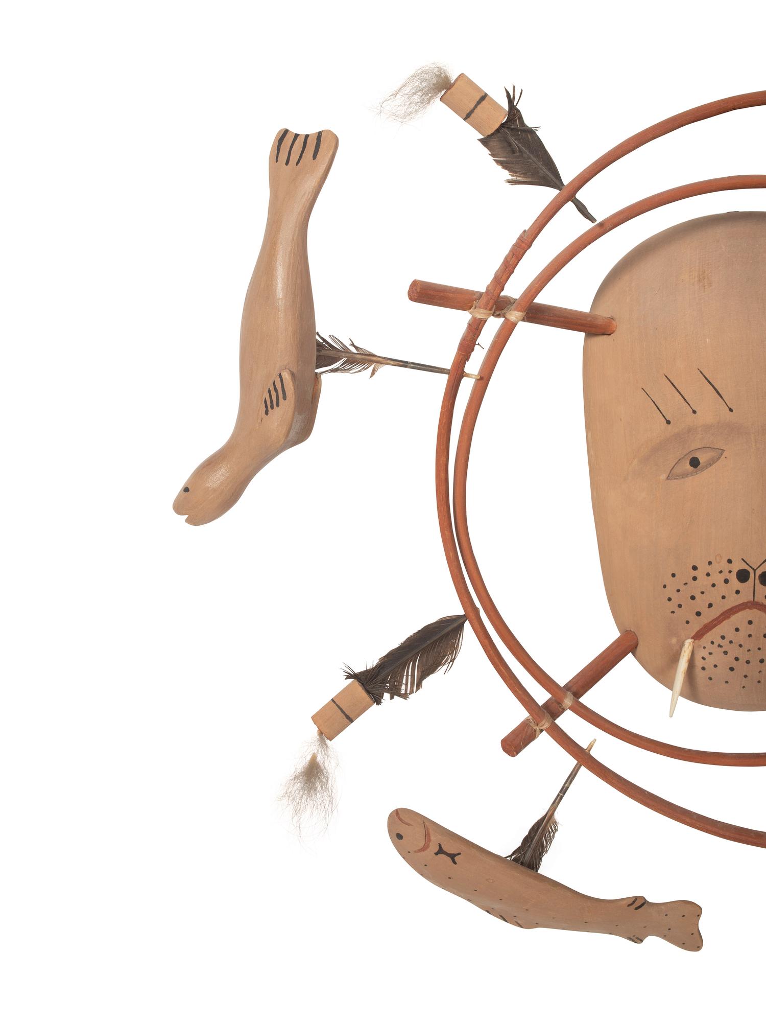 Nunivak Island Carved Wood Mask, Walrus