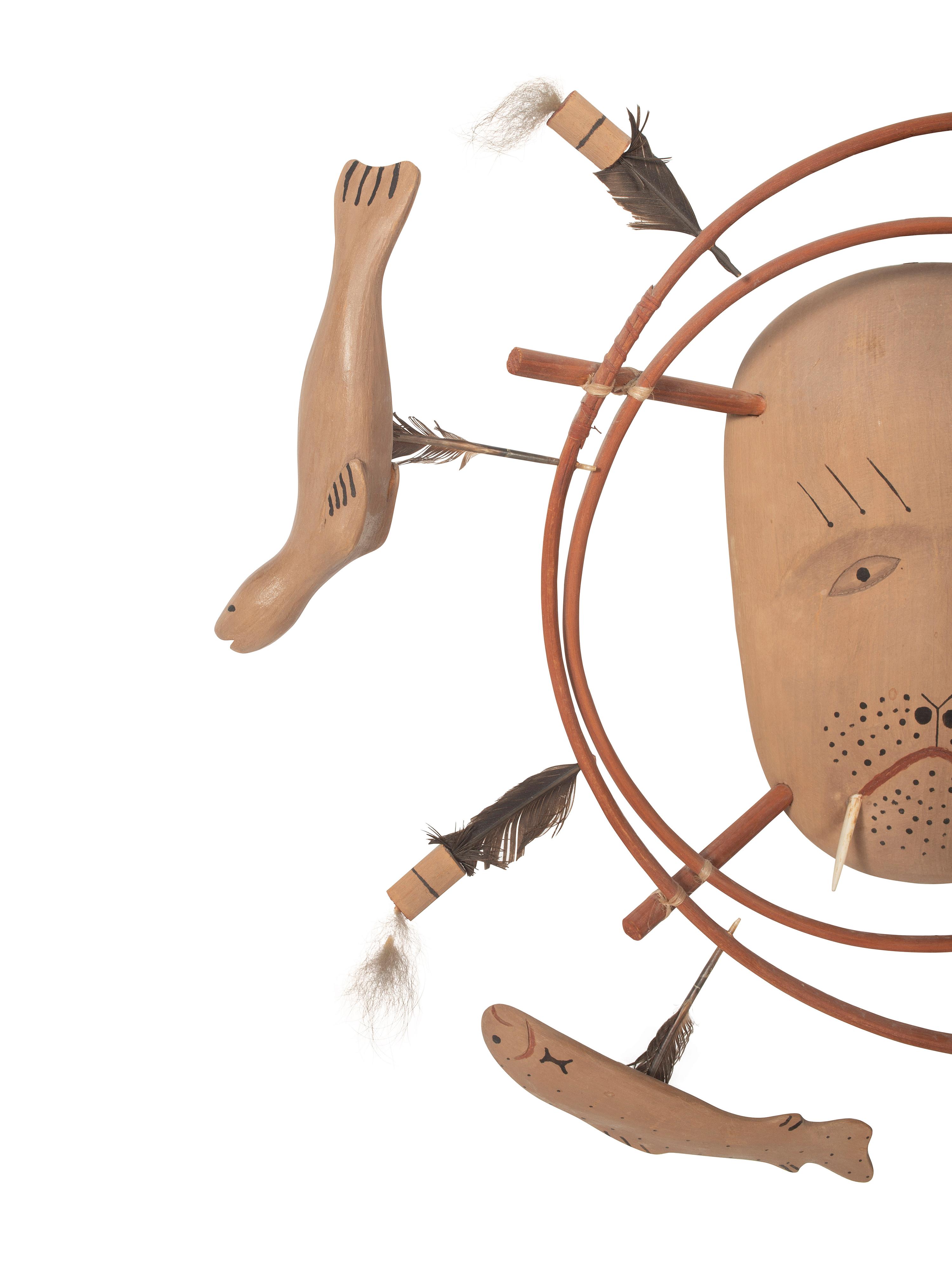 Nunivak Island Carved Wood Mask, Walrus