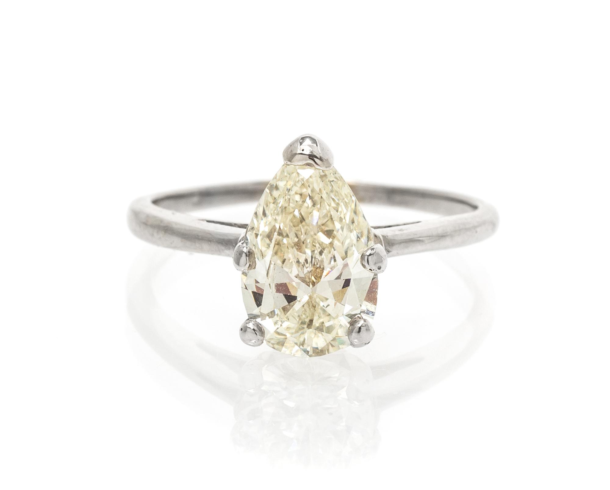 A 14 Karat White Gold and Diamond Solitaire Ring, 1.85 dwts.