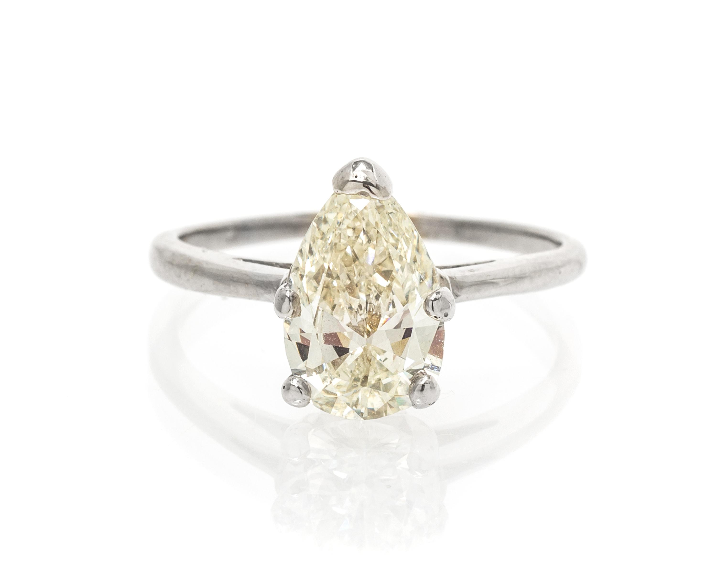 A 14 Karat White Gold and Diamond Solitaire Ring, 1.85 dwts.