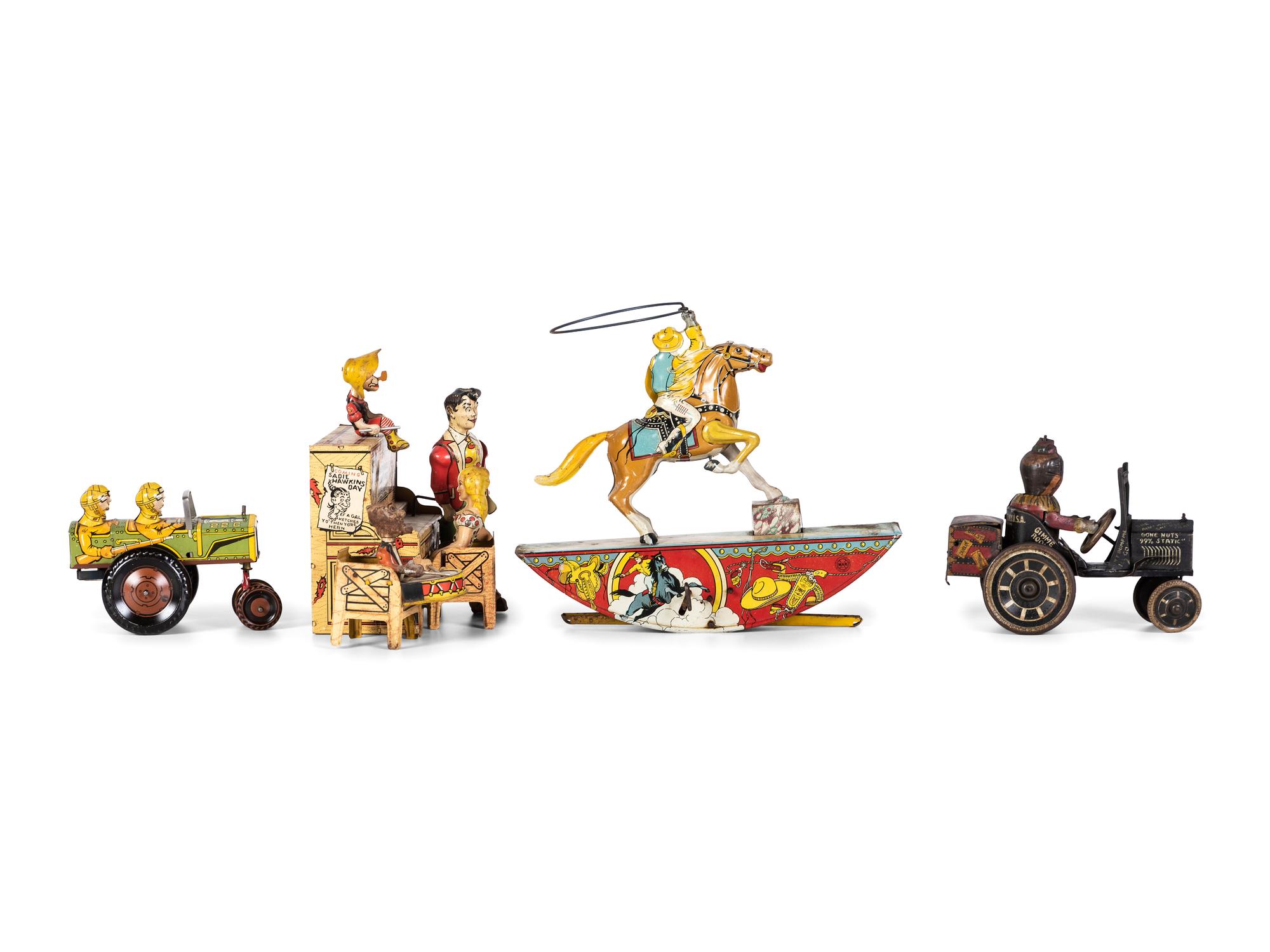 Four Tin Lithograph Windup Toys