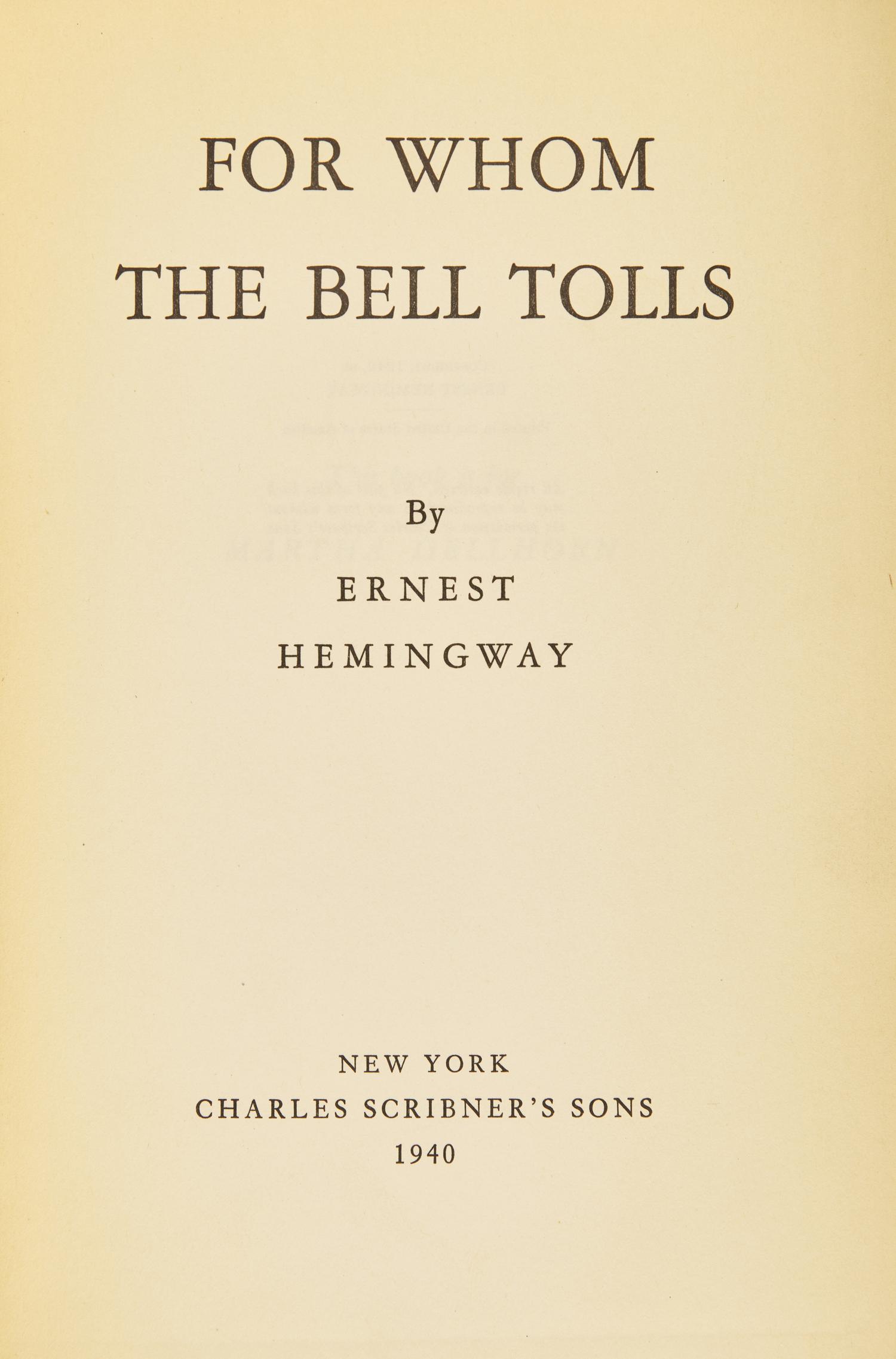 [Literature] Hemingway, Ernest. For Whom the Bell Tolls