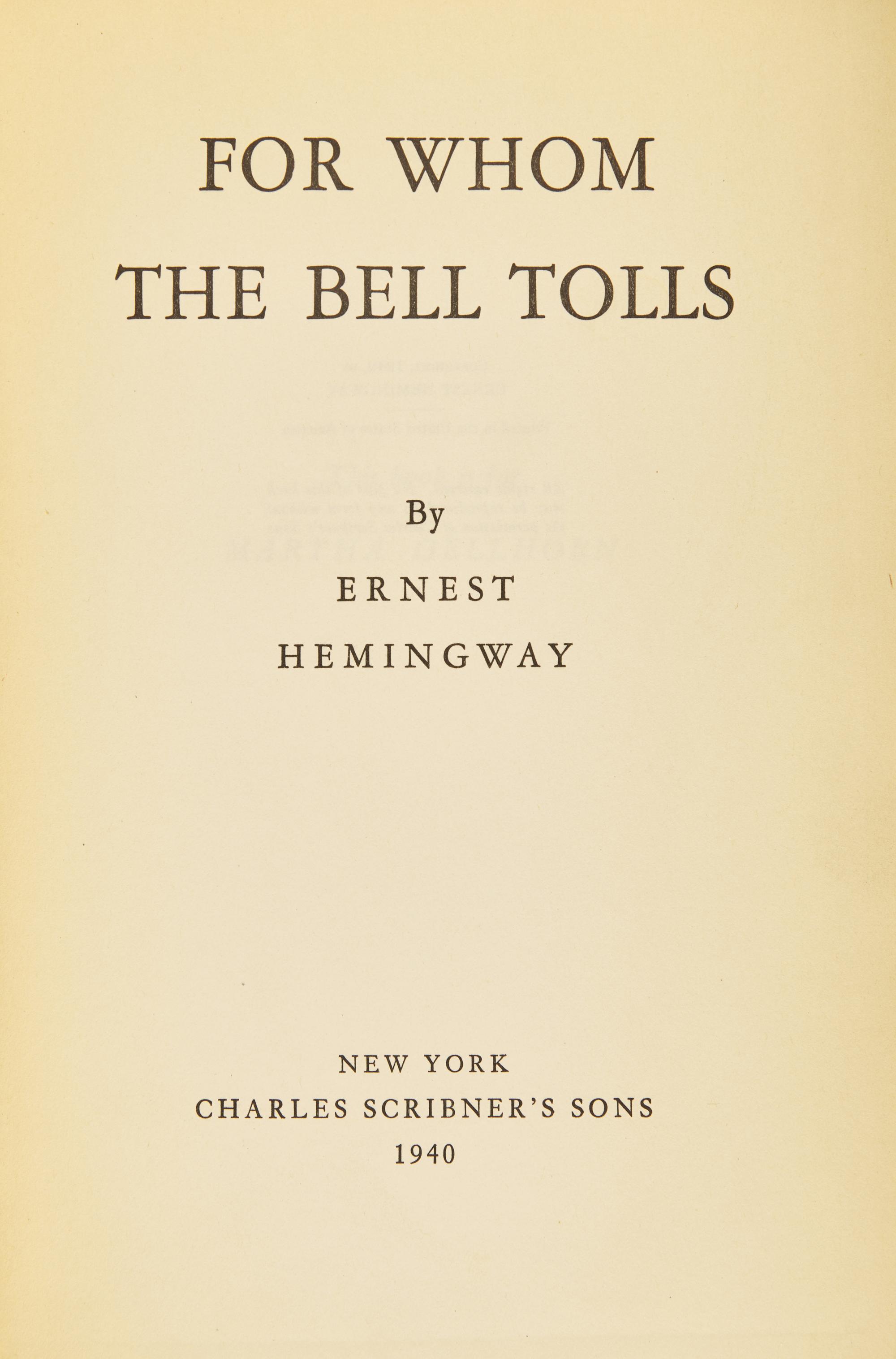 [Literature] Hemingway, Ernest. For Whom the Bell Tolls